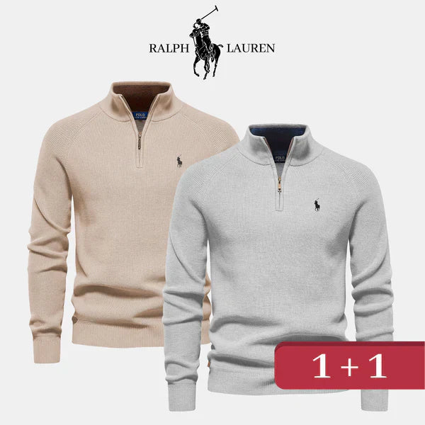 Pull col zippé R&amp;L 1+1 (DÉSTOCKAGE)